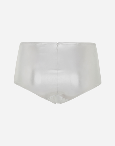 Dolce & Gabbana Foiled Low-rise Briefs In Silver
