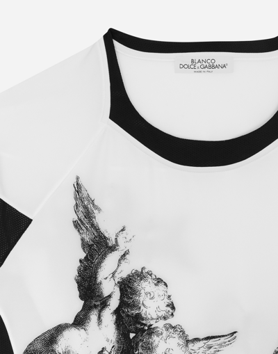Shop Dolce & Gabbana Long-sleeved Angel-print T-shirt In White