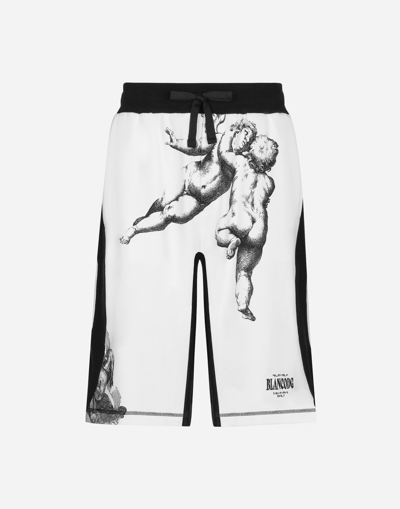 Shop Dolce & Gabbana Angel-print Shorts In White