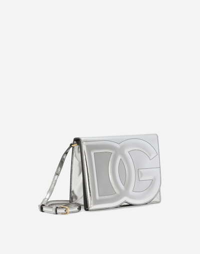 Shop Dolce & Gabbana Dg Logo Bag Crossbody Bag In Silver