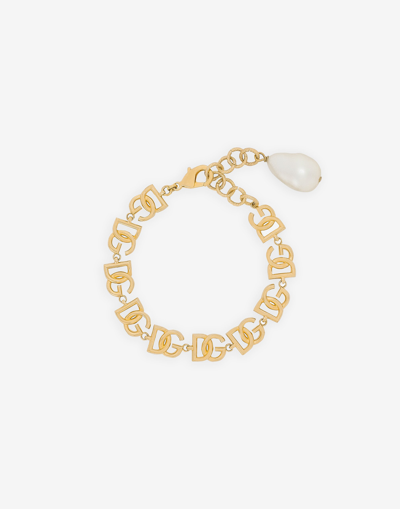 Dolce & Gabbana Gold-plated Interlocking Logo Choker Necklace In Gold