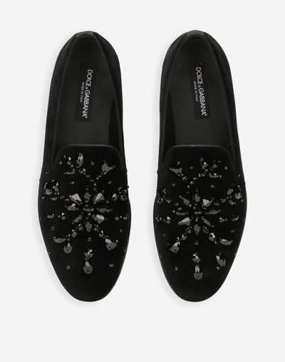 Shop Dolce & Gabbana Velvet Slippers