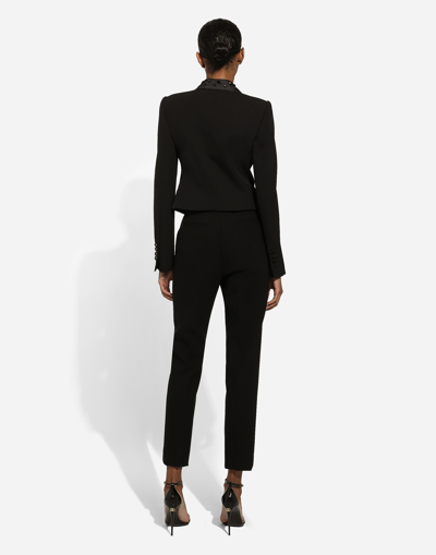 Dolce & Gabbana Women Stretch Wool And Silk Trousers In Black