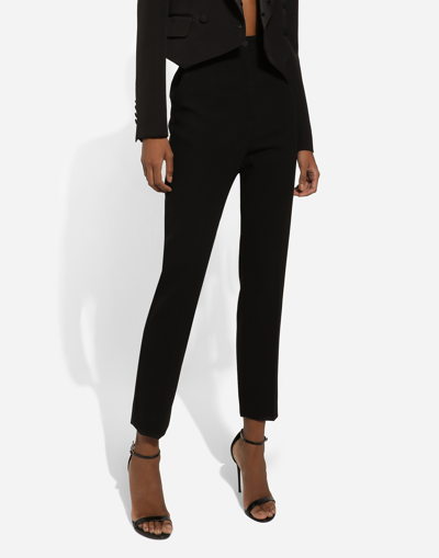 Dolce & Gabbana Women Stretch Wool And Silk Trousers In Black