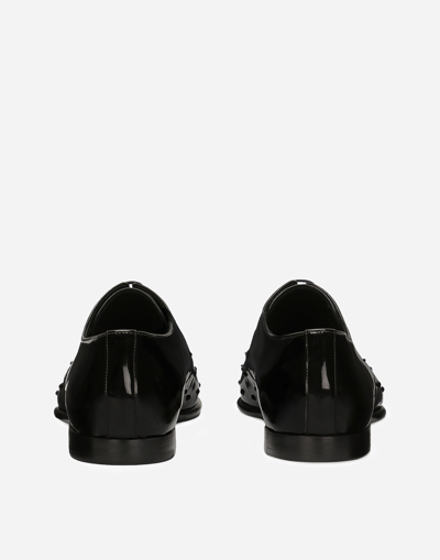 Shop Dolce & Gabbana Calfskin Derby Shoes In Black
