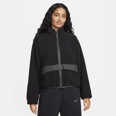 Shop Nike Women's  Sportswear High-pile Fleece Jacket In Black