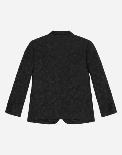 Dolce & Gabbana Single-breasted Jacquard Jacket In Black