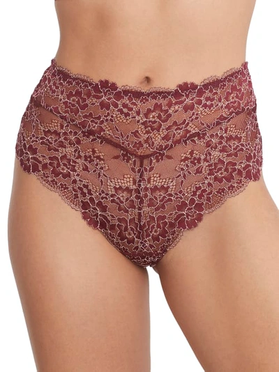 Shop Camio Mio High-leg Brief In Maroon,barely There