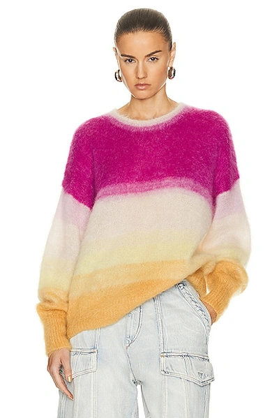 Shop Isabel Marant Étoile Drussell Sweater In Fushia & Yellow