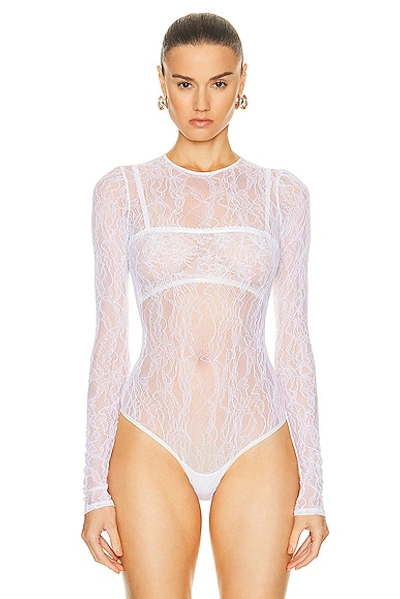 Wardrobe.nyc Lace Bodysuit In Off White