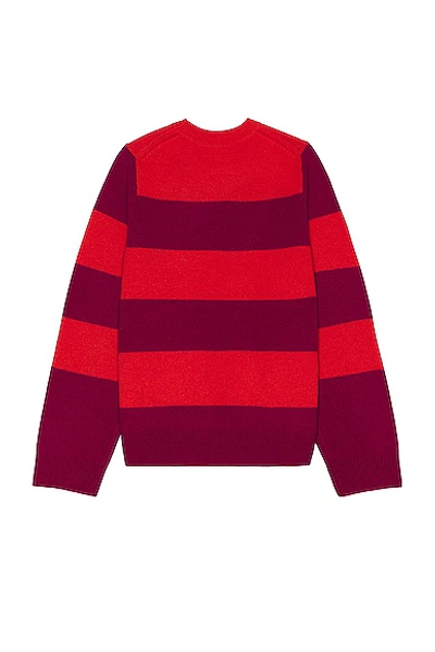 Shop Guest In Residence Stripe Crew In Magenta & Cherry