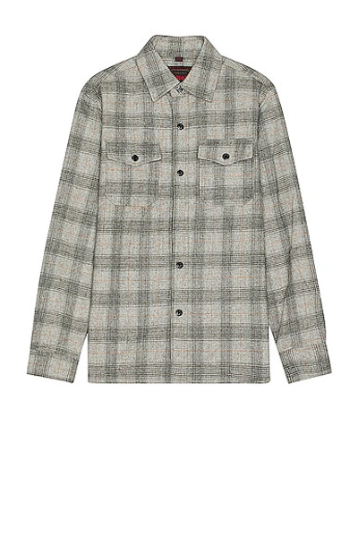 Shop Schott Nyc Plaid Cpo Shirt In Heather Grey