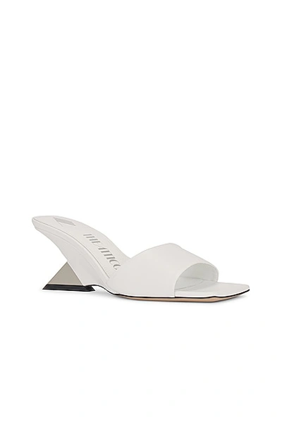 Shop Attico Cheope Mule In White & Nichel