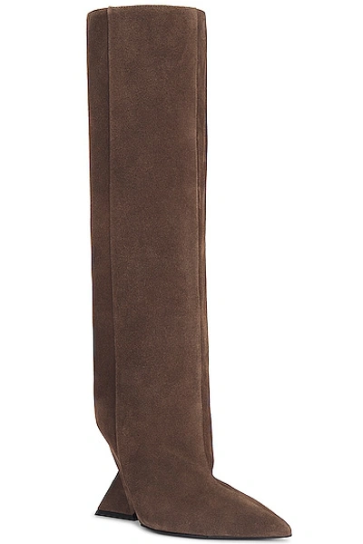 Attico Cheope Tube Boot In Dark Grey