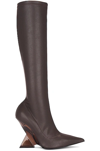 Shop Attico Cheope Stretch Boot In Chocolate