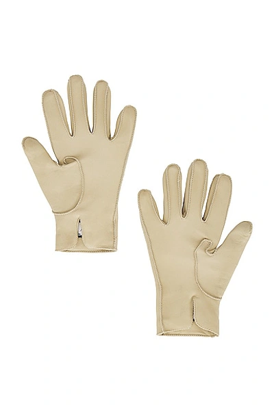 Shop Burberry Plain Cold Weather Leather Gloves In Hunter