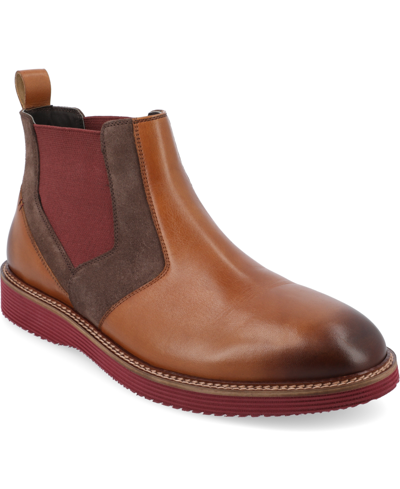 Shop Thomas & Vine Men's Ventura Tru Comfort Foam Plain Toe Chelsea Boots In Cognac