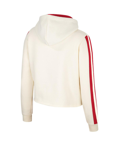 Colosseum Cream Ohio State Buckeyes Perfect Date Cropped Pullover Hoodie In Cream