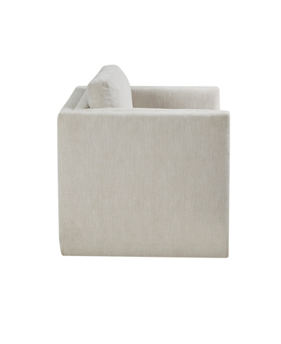 Shop Martha Stewart Collection 31" Osborne Wide Fabric 360 Degree Swivel Chair In Ivory