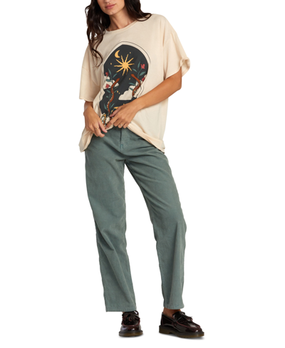 Shop Rvca Juniors' Heritage Cotton Corduroy Wide-leg Pants In Spinach