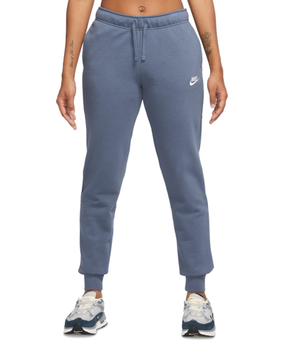 Shop Nike Women's Sportswear Club Fleece Mid-rise Joggers In Diffused Blue