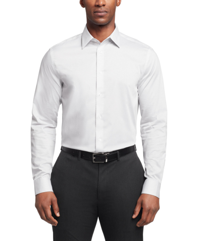 Shop Calvin Klein Men's Steel+ Regular Fit Stretch Wrinkle Resistant Dress Shirt In Gray