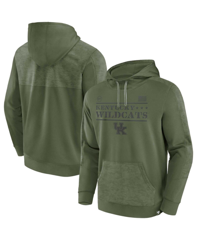 Fanatics Branded Olive Kentucky Wildcats Oht Military Appreciation Stencil Pullover Hoodie In Olive