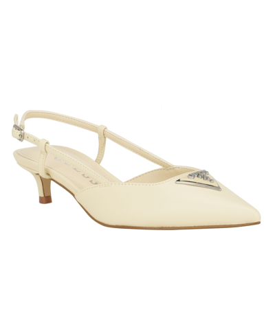 Guess Jesson Slingback Pointed Toe Pump In Ivory
