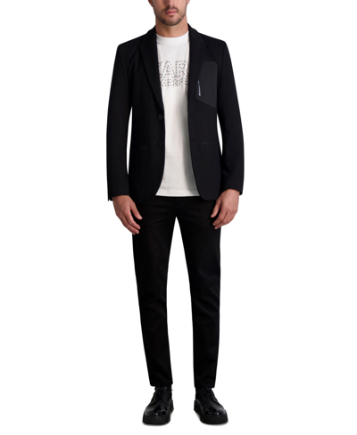 Shop Karl Lagerfeld White Label Men's Four-pocket Sport Coat In Black