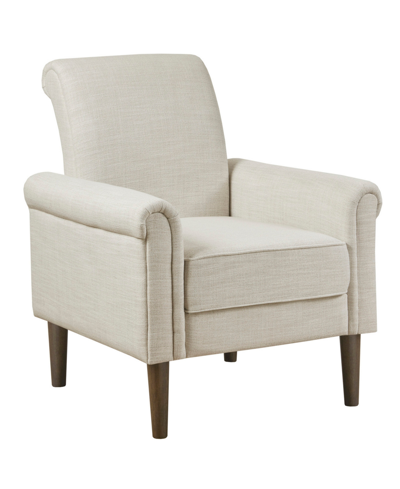 Shop 510 Design 30" Jeanie Wide Fabric Rolled Arm Accent Chair In Ivory