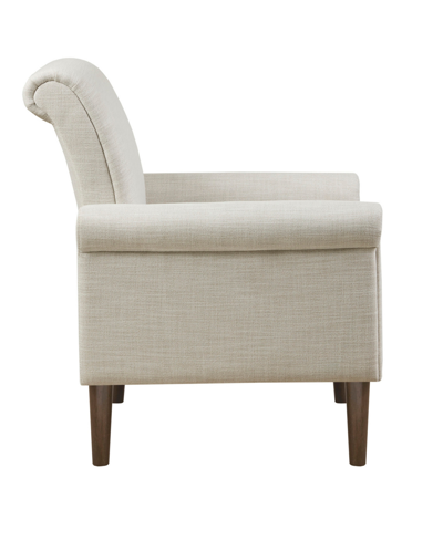 510 Design 30" Jeanie Wide Fabric Rolled Arm Accent Chair In Ivory
