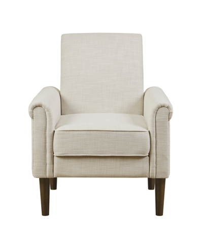 510 Design 30" Jeanie Wide Fabric Rolled Arm Accent Chair In Ivory