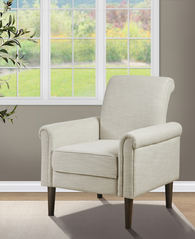 510 Design 30" Jeanie Wide Fabric Rolled Arm Accent Chair In Ivory