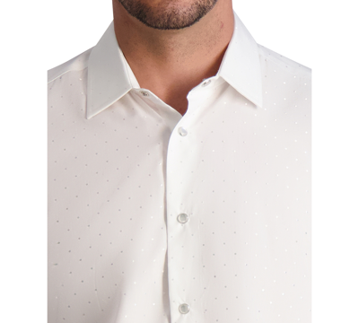 Shop Karl Lagerfeld White Label Men's Slim-fit Tonal Polka-dot Shirt