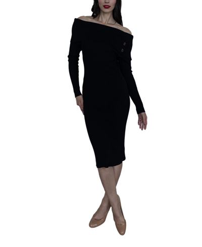 Shop Emilia George Maternity Off The Shoulder Carrie Dress In Black