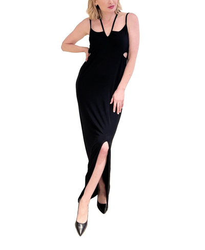 Shop Emilia George Maternity Cutout Sleeveless Bella Dress In Black