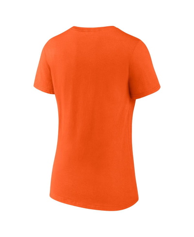 Shop Fanatics Women's  Orange Baltimore Orioles 2023 Postseason Locker Room V-neck T-shirt