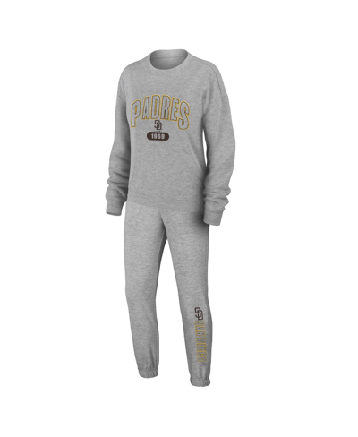 Shop Wear By Erin Andrews Women's  Gray San Diego Padres Knitted Lounge Set