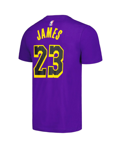 Shop Jordan Men's  Lebron James Purple Los Angeles Lakers 2022/23 Statement Edition Name And Number T-shir