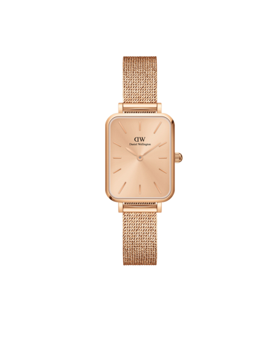 Shop Daniel Wellington Women's Quadro Unitone Rose Gold-tone Stainless Steel Watch 20 X 26mm In Rose-gold