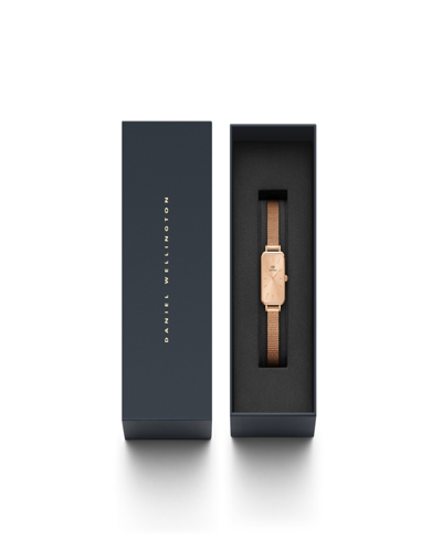 Shop Daniel Wellington Women's Quadro Unitone Rose Gold-tone Stainless Steel Watch 20 X 26mm In Rose-gold