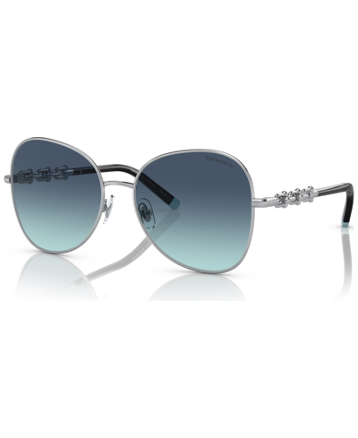 Shop Tiffany & Co Women's Sunglasses, Tf3086 In Silver Tone