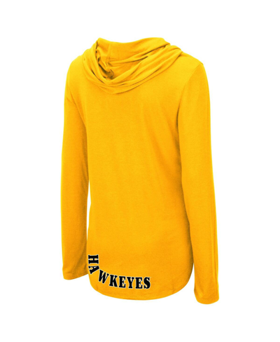 Colosseum Gold Iowa Hawkeyes My Lover Long Sleeve Hoodie T-shirt In Gold
