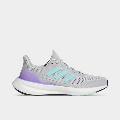 Shop Adidas Originals Adidas Women's Pureboost 23 Running Shoes In Grey/flash Aqua/white