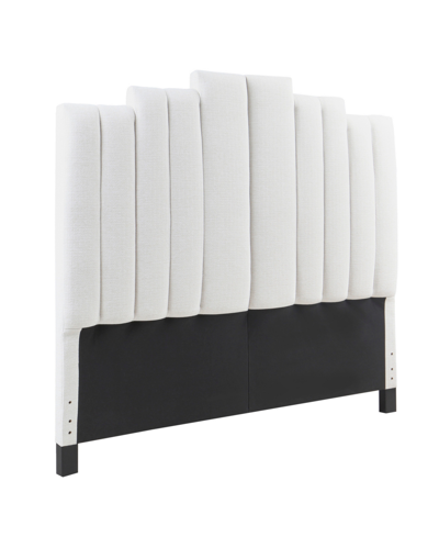 Martha Stewart Collection 78" Hamilton Wide Fabric Channel Tufted King Headboard In Ivory
