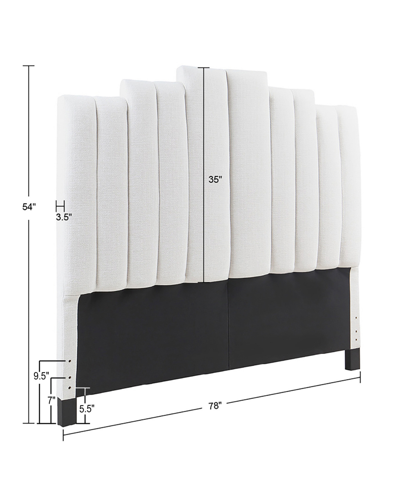 Martha Stewart Collection 78" Hamilton Wide Fabric Channel Tufted King Headboard In Ivory