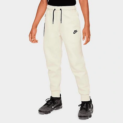 Shop Nike Boys' Sportswear Tech Fleece Jogger Pants In Coconut Milk/black/black