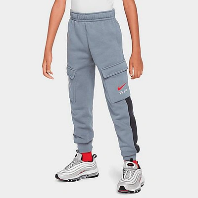 Shop Nike Boys' Air Fleece Cargo Pants In Cool Grey/anthracite