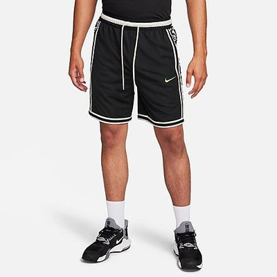 Shop Nike Men's Dri-fit Dna Graphic 8" Basketball Shorts In Black/phantom/lime Blast
