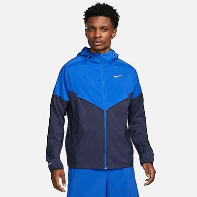 Shop Nike Men's Windrunner Repel Running Jacket In Game Royal/obsidian/reflective Silver